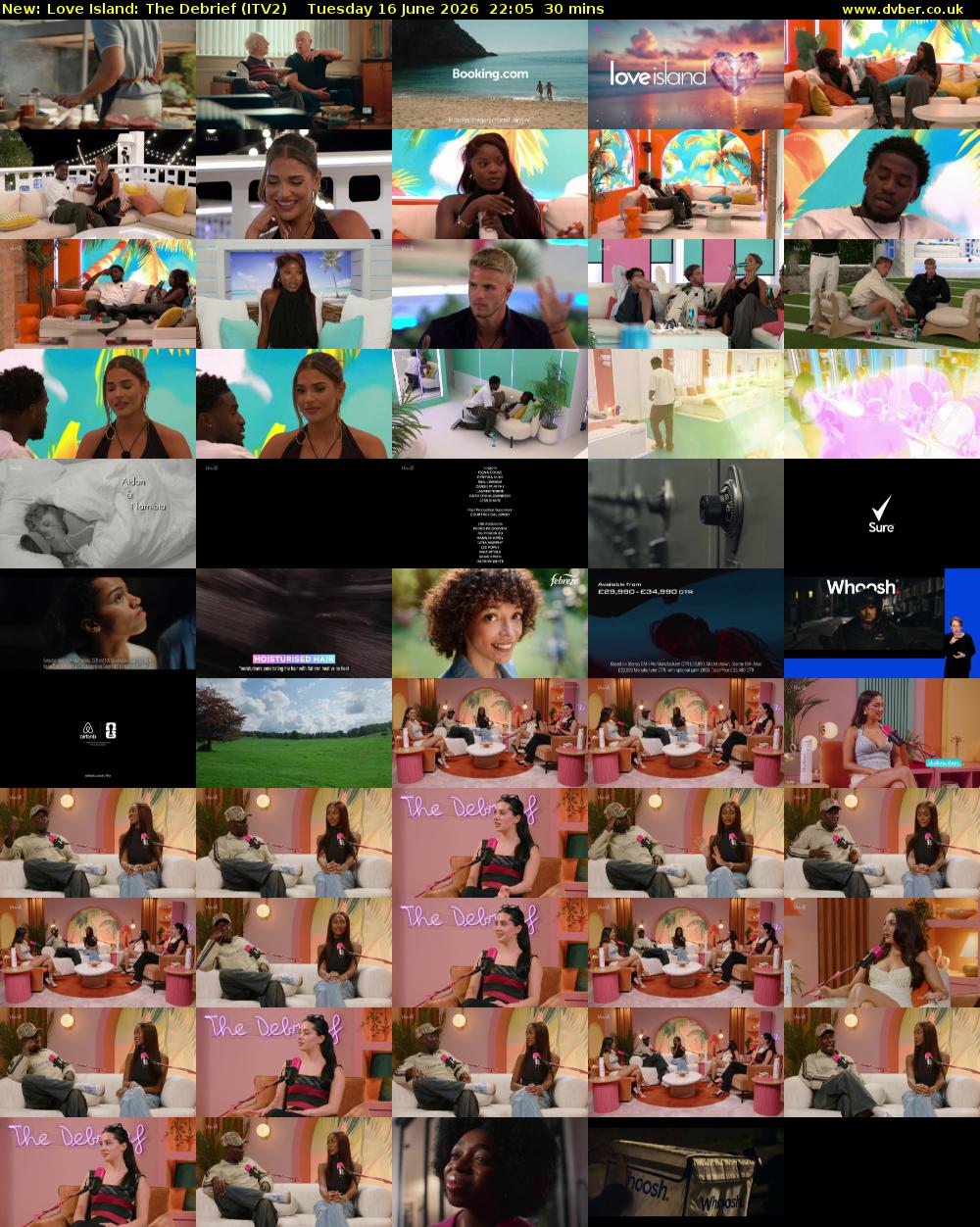 Love Island: The Debrief (ITV2) Tuesday 16 June 2026 22:05 - 22:35