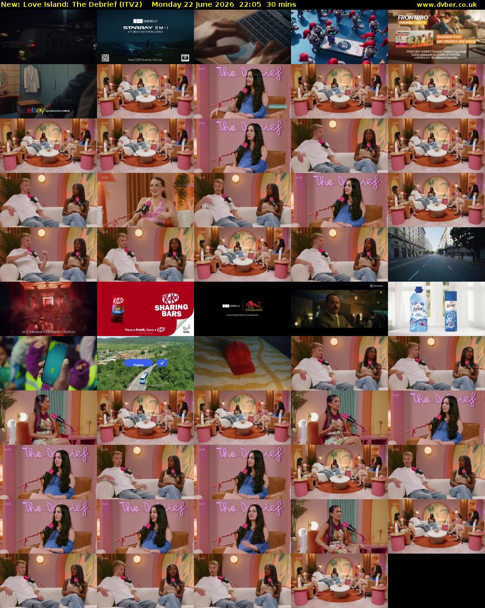 Love Island: The Debrief (ITV2) Monday 22 June 2026 22:05 - 22:35