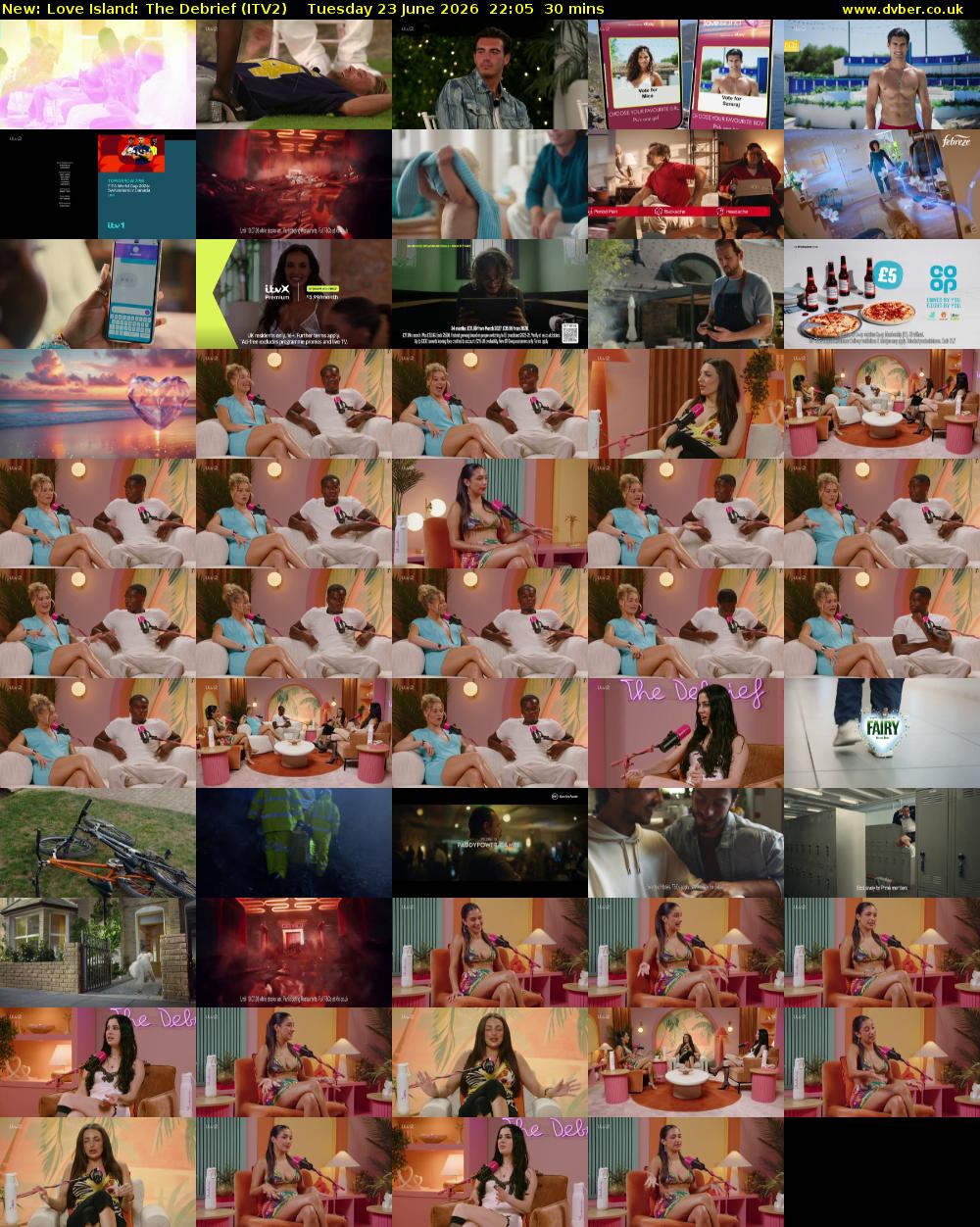 Love Island: The Debrief (ITV2) Tuesday 23 June 2026 22:05 - 22:35