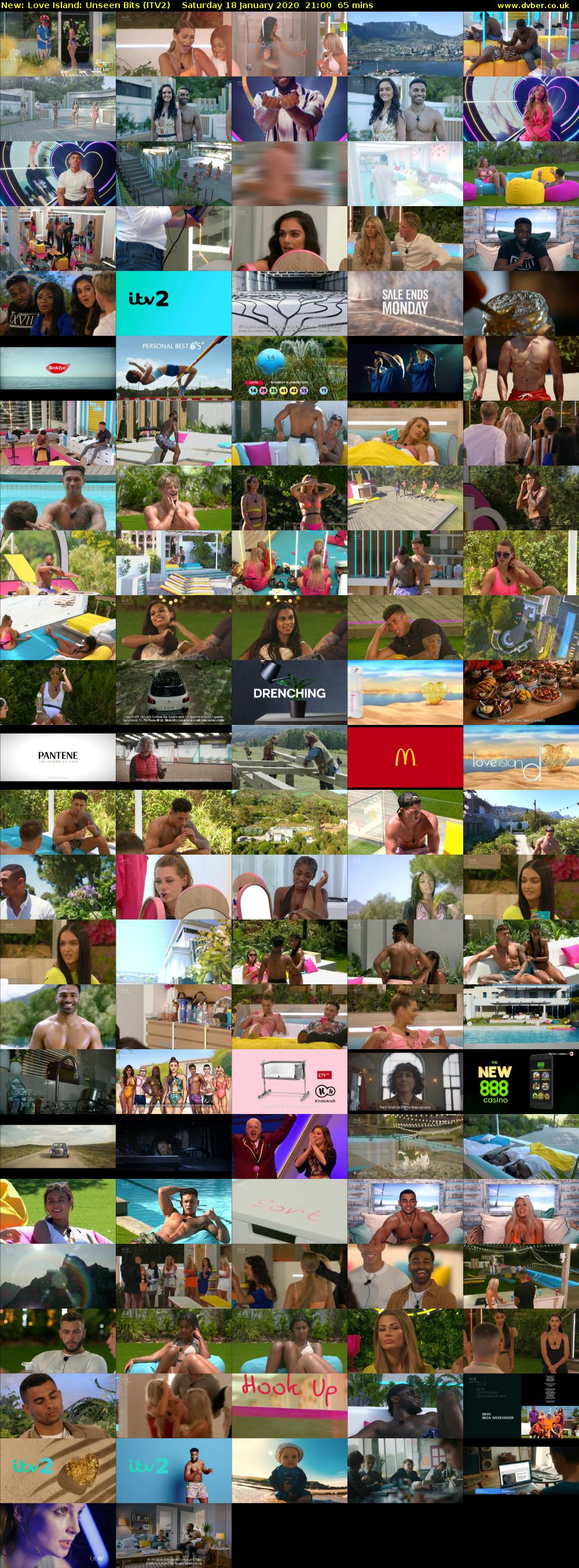 Love Island: Unseen Bits (ITV2) Saturday 18 January 2020 21:00 - 22:05