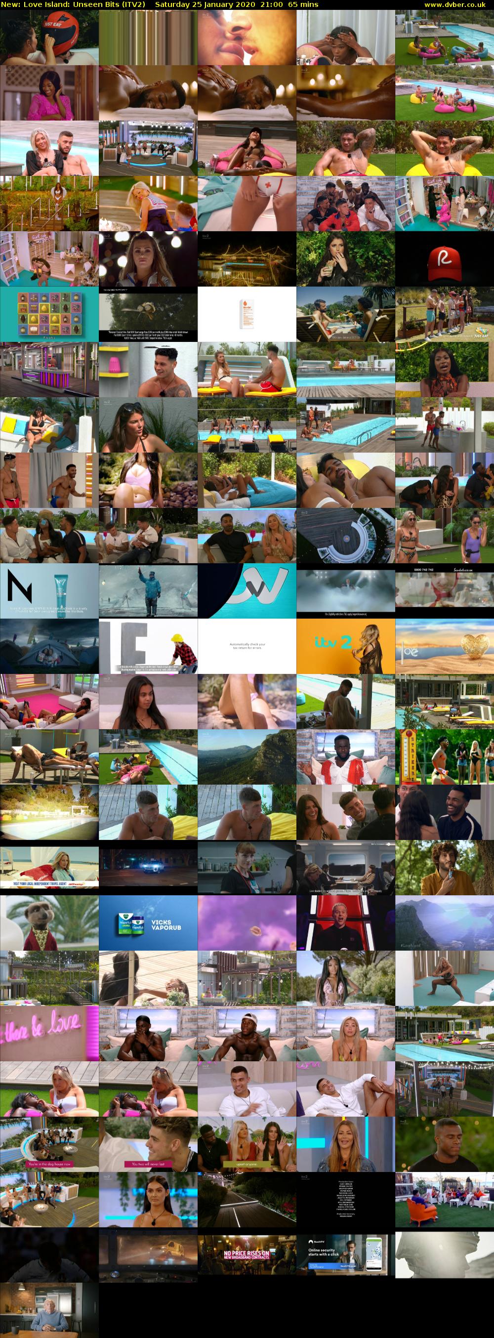 Love Island: Unseen Bits (ITV2) Saturday 25 January 2020 21:00 - 22:05