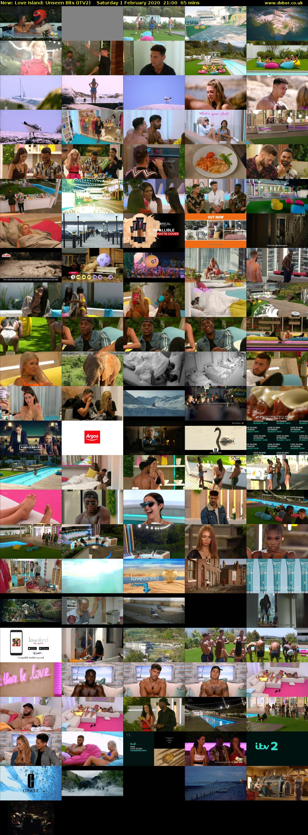 Love Island: Unseen Bits (ITV2) Saturday 1 February 2020 21:00 - 22:05