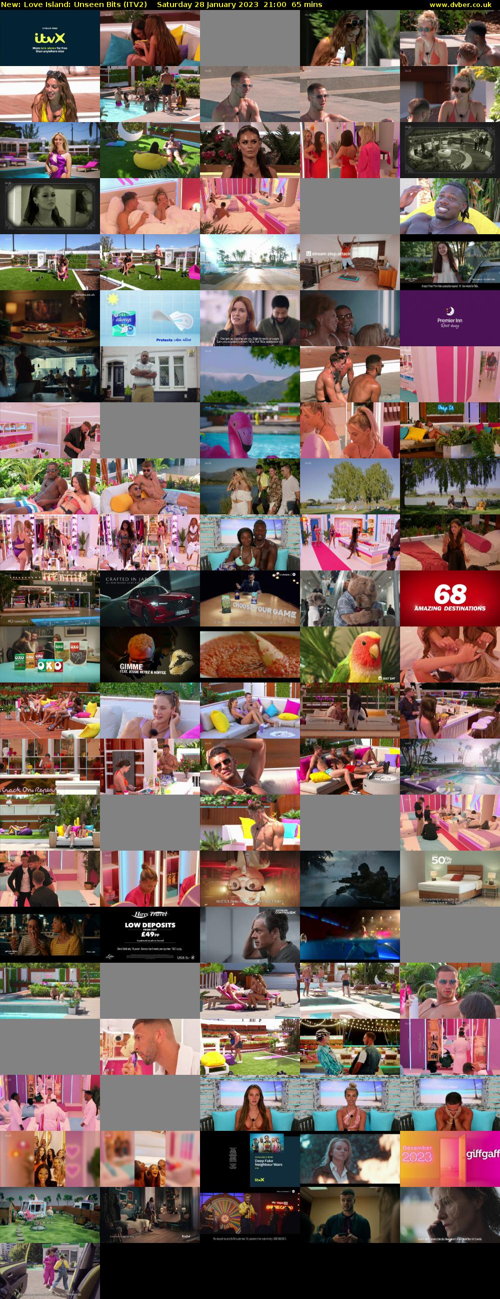 Love Island: Unseen Bits (ITV2) Saturday 28 January 2023 21:00 - 22:05