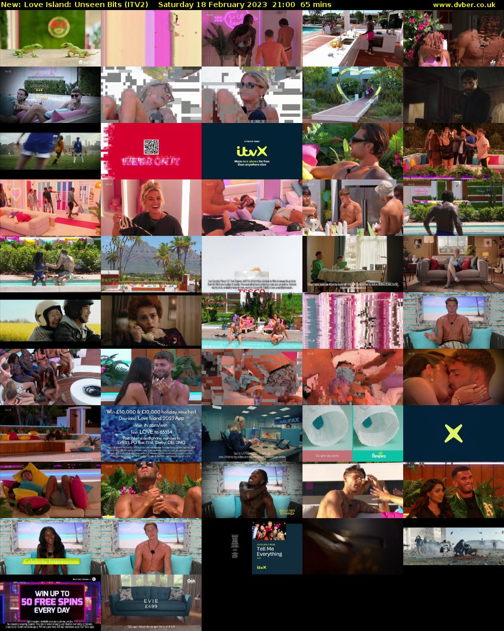 Love Island: Unseen Bits (ITV2) Saturday 18 February 2023 21:00 - 22:05