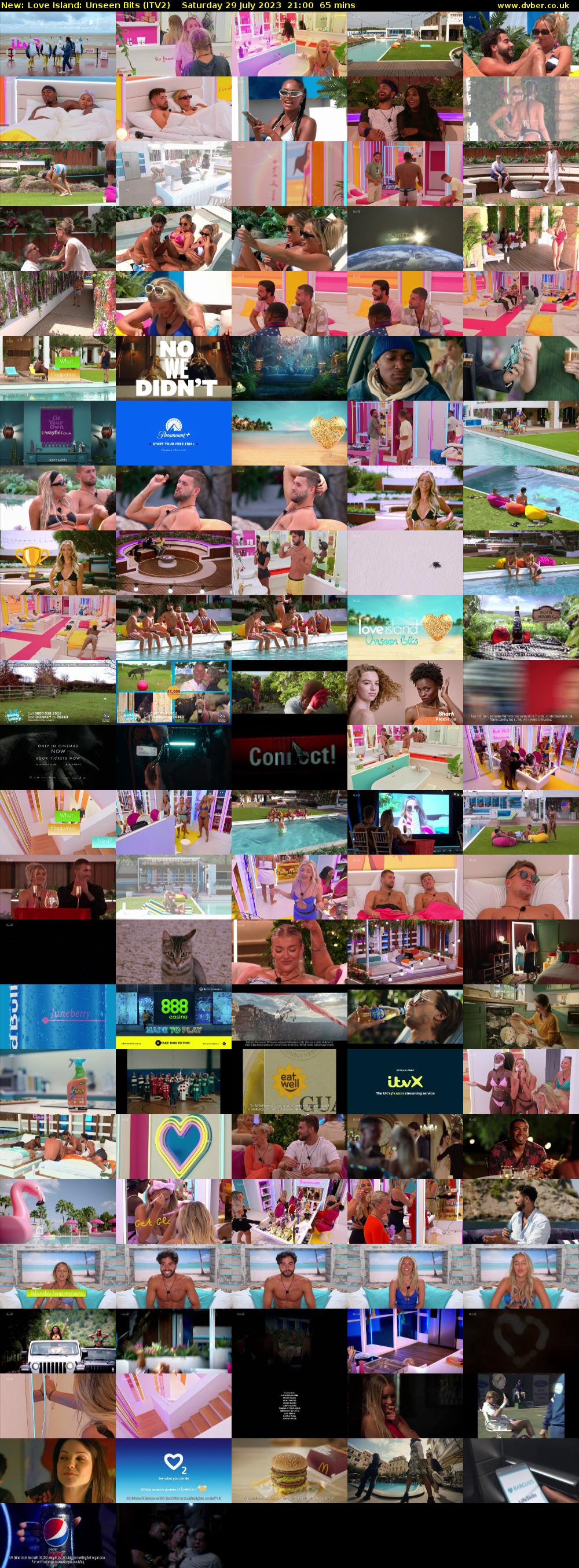 Love Island: Unseen Bits (ITV2) Saturday 29 July 2023 21:00 - 22:05