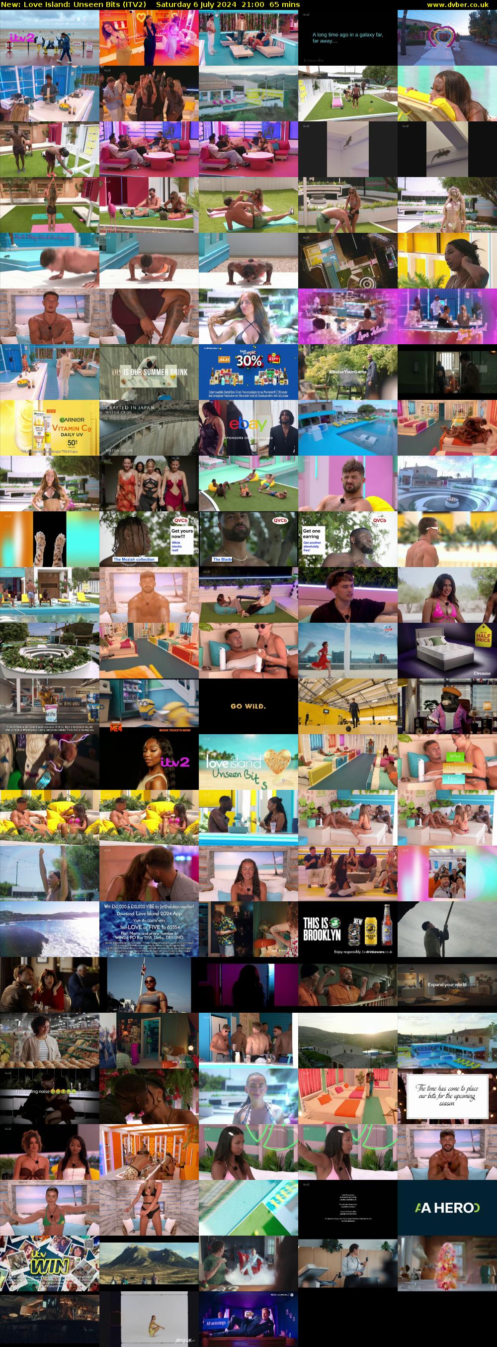 Love Island: Unseen Bits (ITV2) Saturday 6 July 2024 21:00 - 22:05