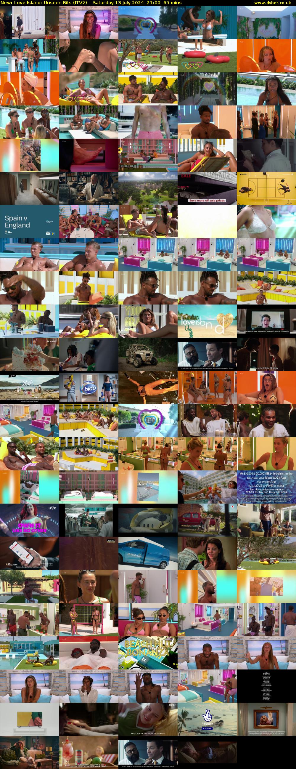 Love Island: Unseen Bits (ITV2) Saturday 13 July 2024 21:00 - 22:05