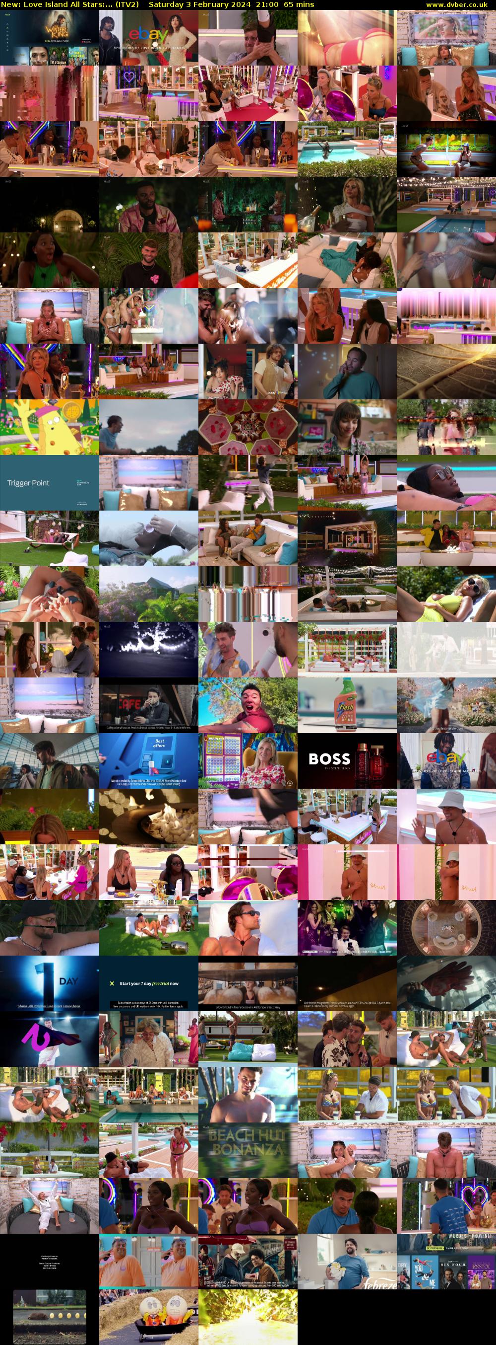 Love Island All Stars:... (ITV2) Saturday 3 February 2024 21:00 - 22:05