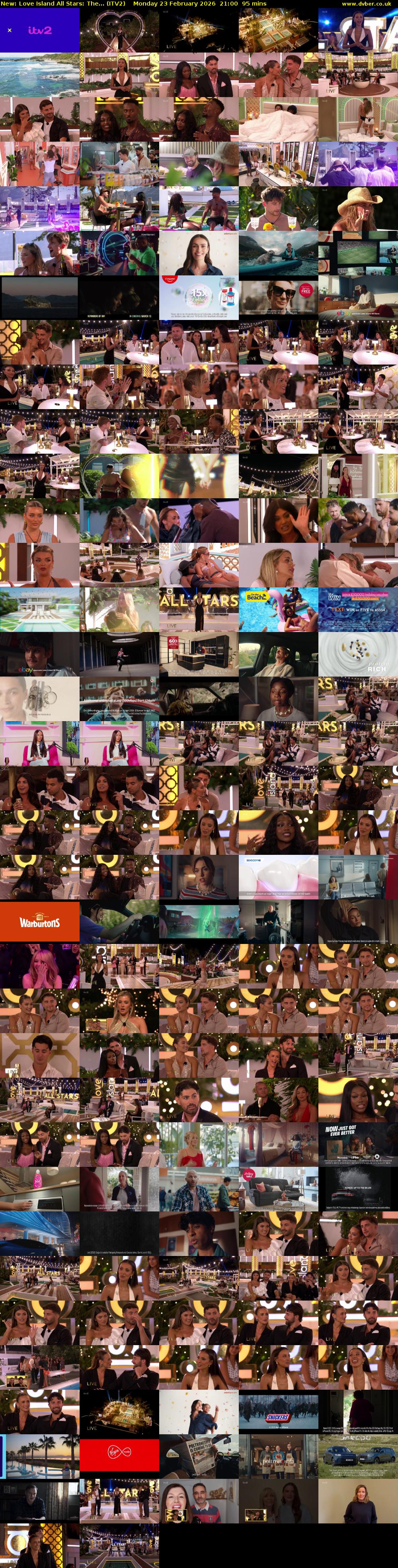 Love Island All Stars: The... (ITV2) Monday 23 February 2026 21:00 - 22:35