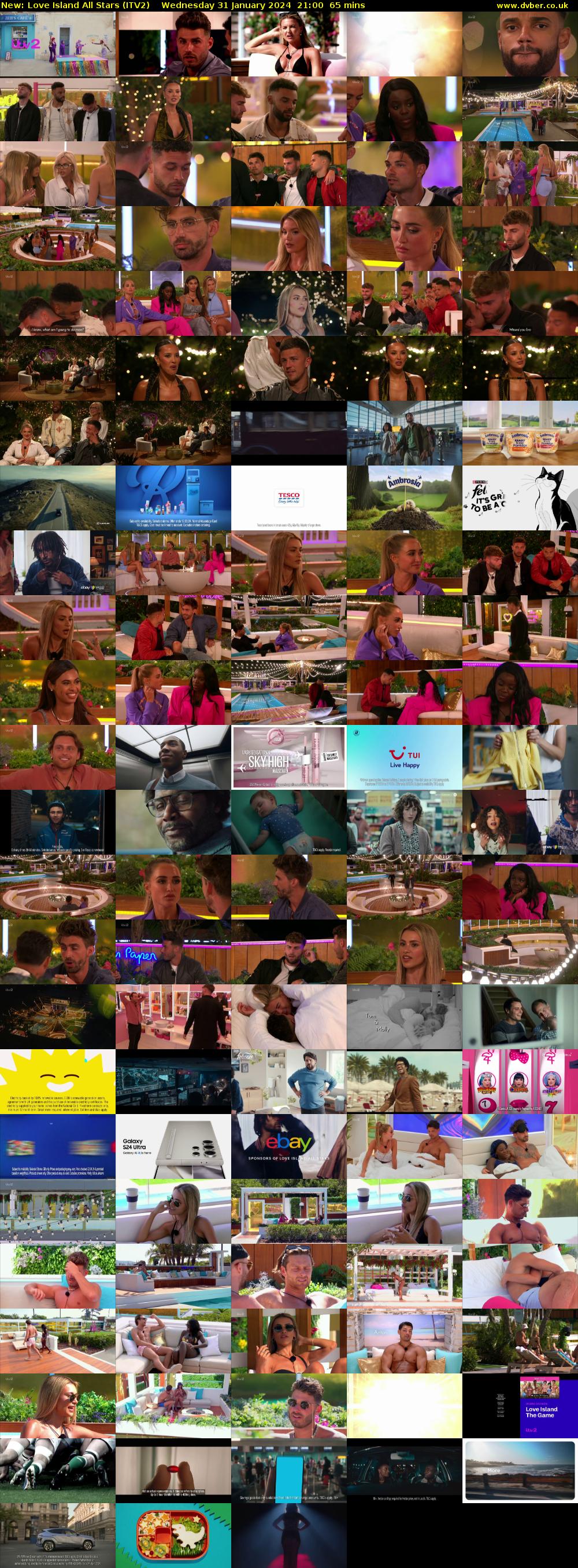 Love Island All Stars (ITV2) Wednesday 31 January 2024 21:00 - 22:05
