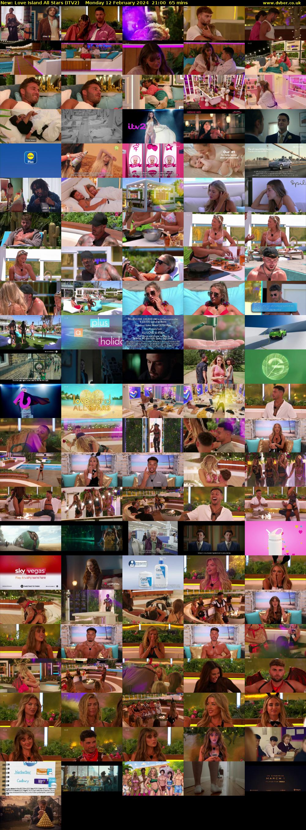 Love Island All Stars (ITV2) Monday 12 February 2024 21:00 - 22:05