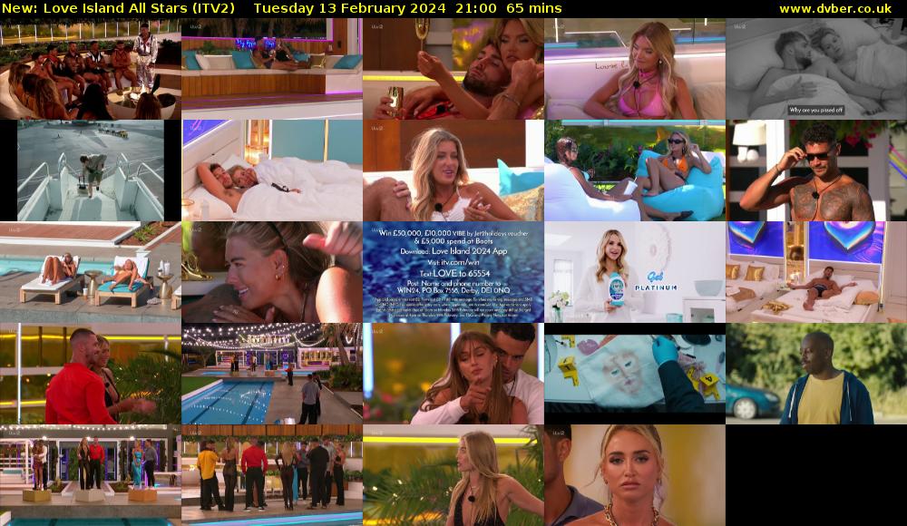 Love Island All Stars (ITV2) Tuesday 13 February 2024 21:00 - 22:05