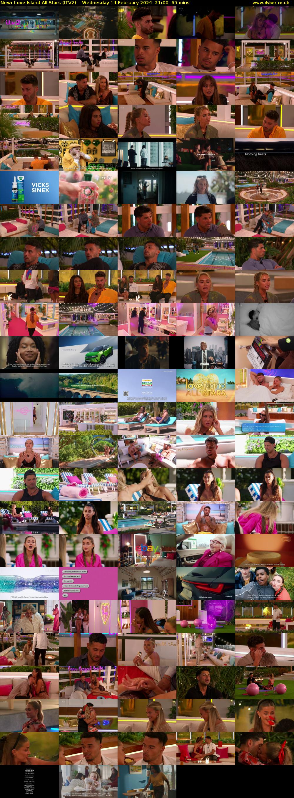 Love Island All Stars (ITV2) Wednesday 14 February 2024 21:00 - 22:05