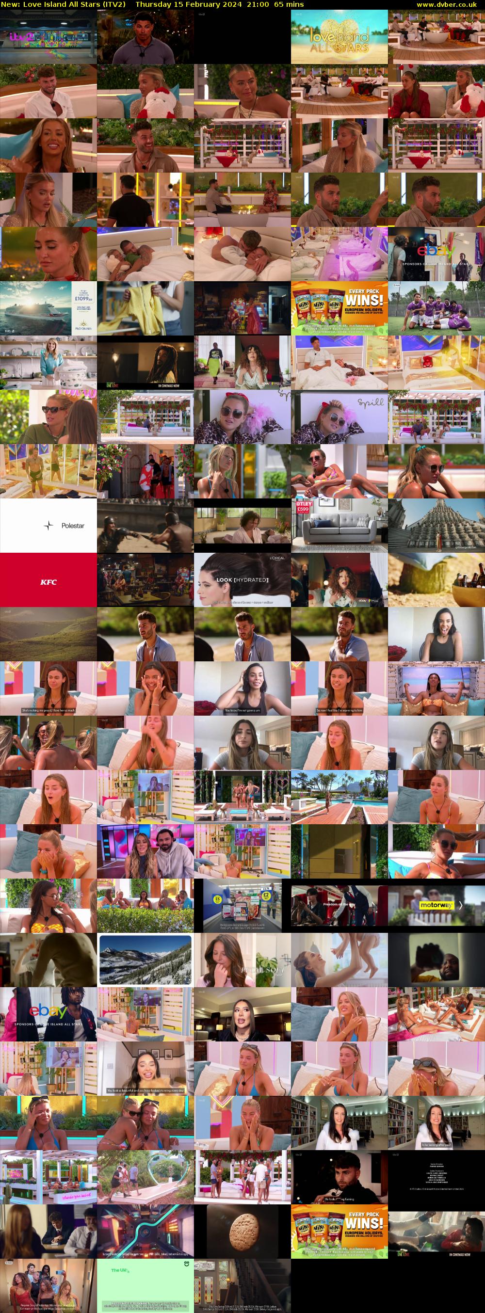 Love Island All Stars (ITV2) Thursday 15 February 2024 21:00 - 22:05