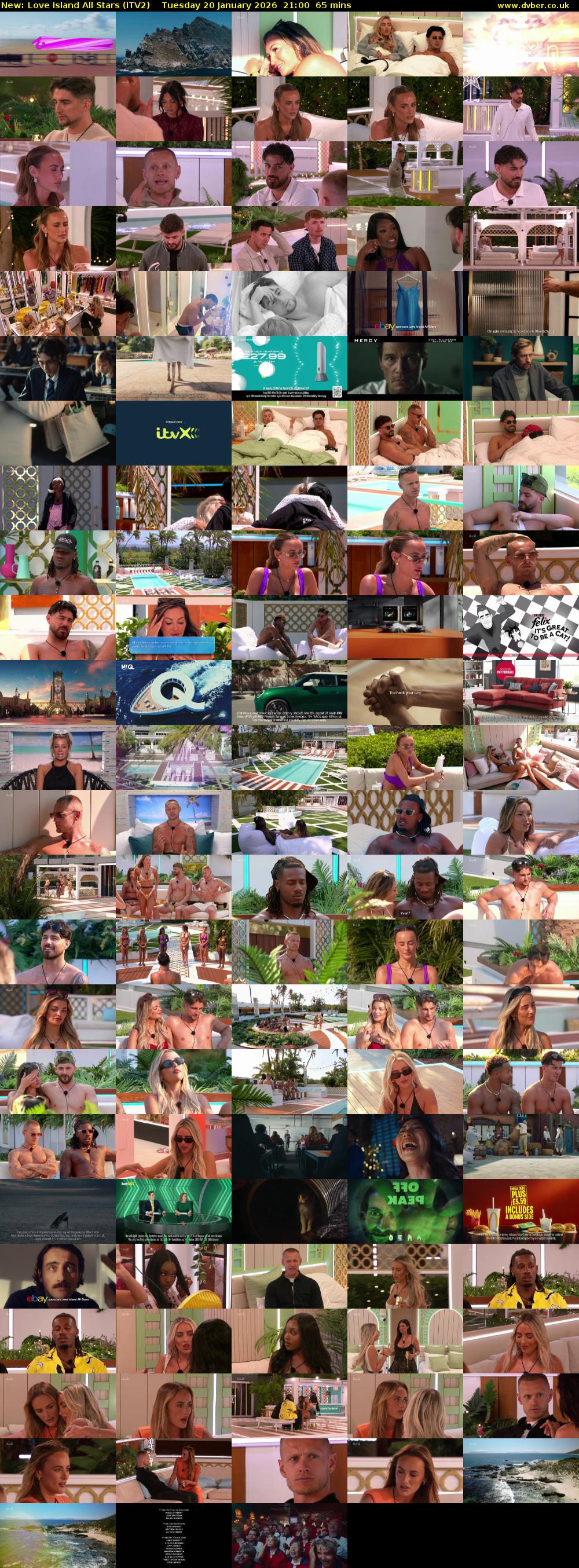 Love Island All Stars (ITV2) Tuesday 20 January 2026 21:00 - 22:05
