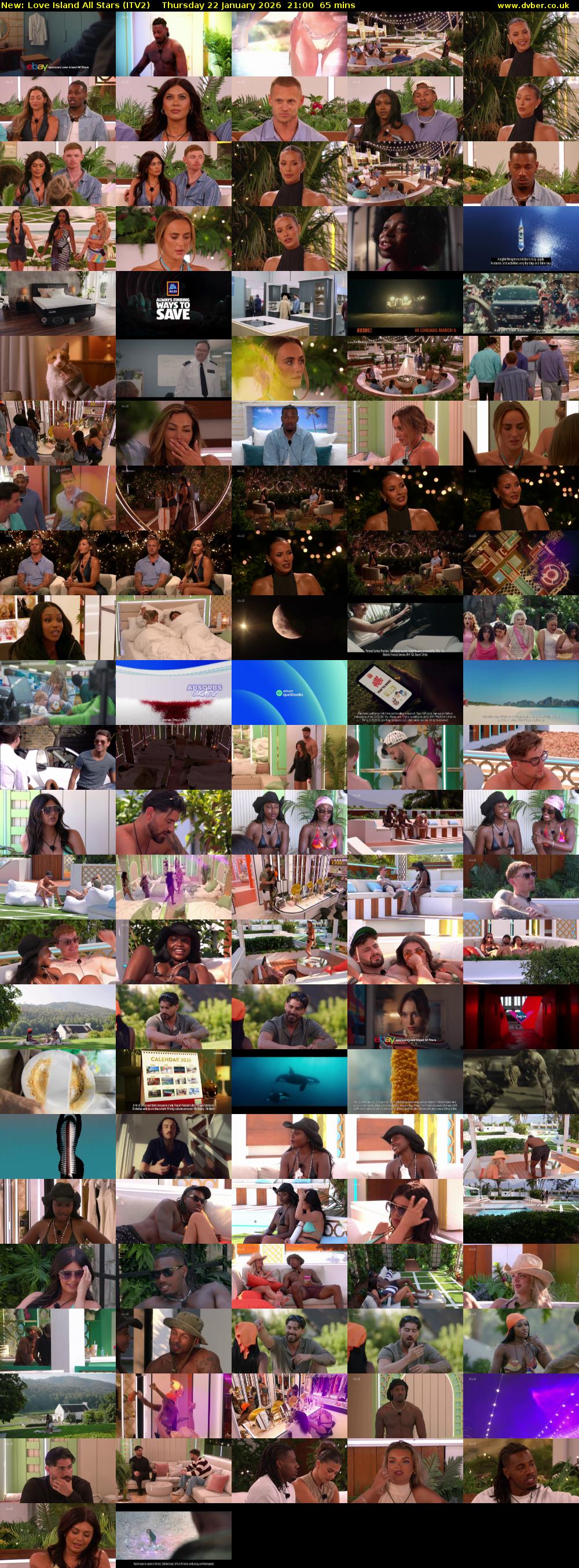 Love Island All Stars (ITV2) Thursday 22 January 2026 21:00 - 22:05