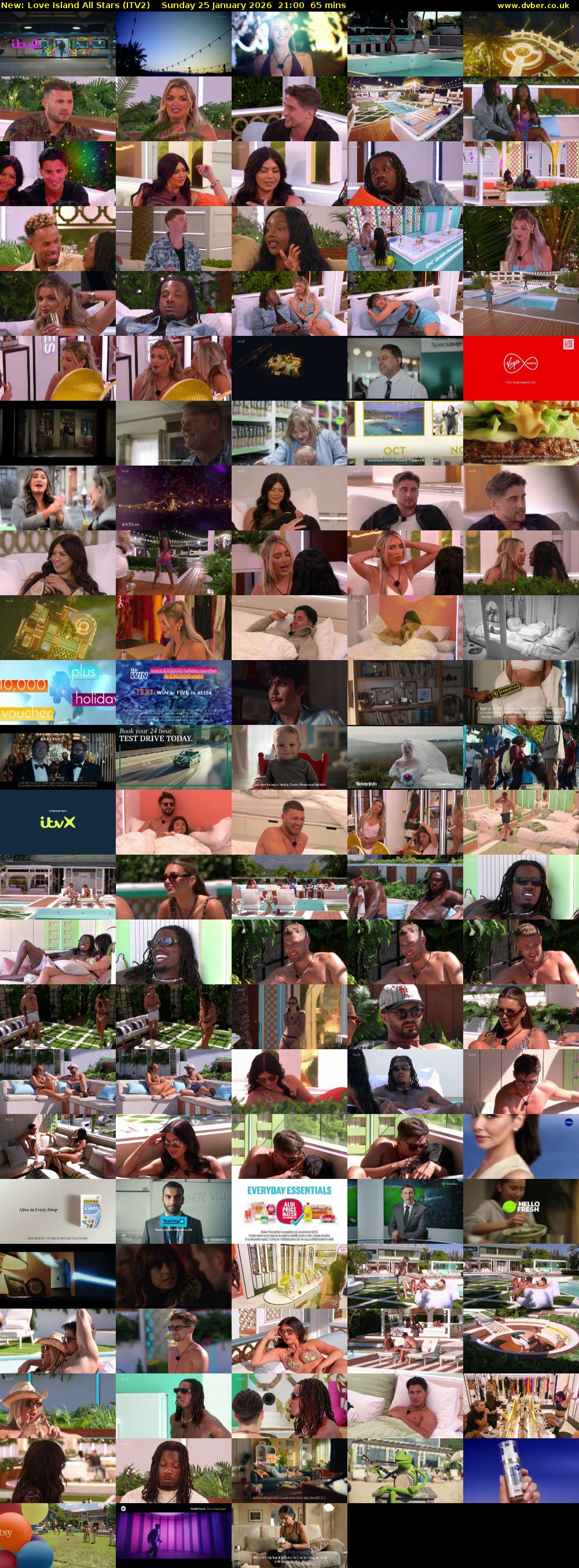 Love Island All Stars (ITV2) Sunday 25 January 2026 21:00 - 22:05