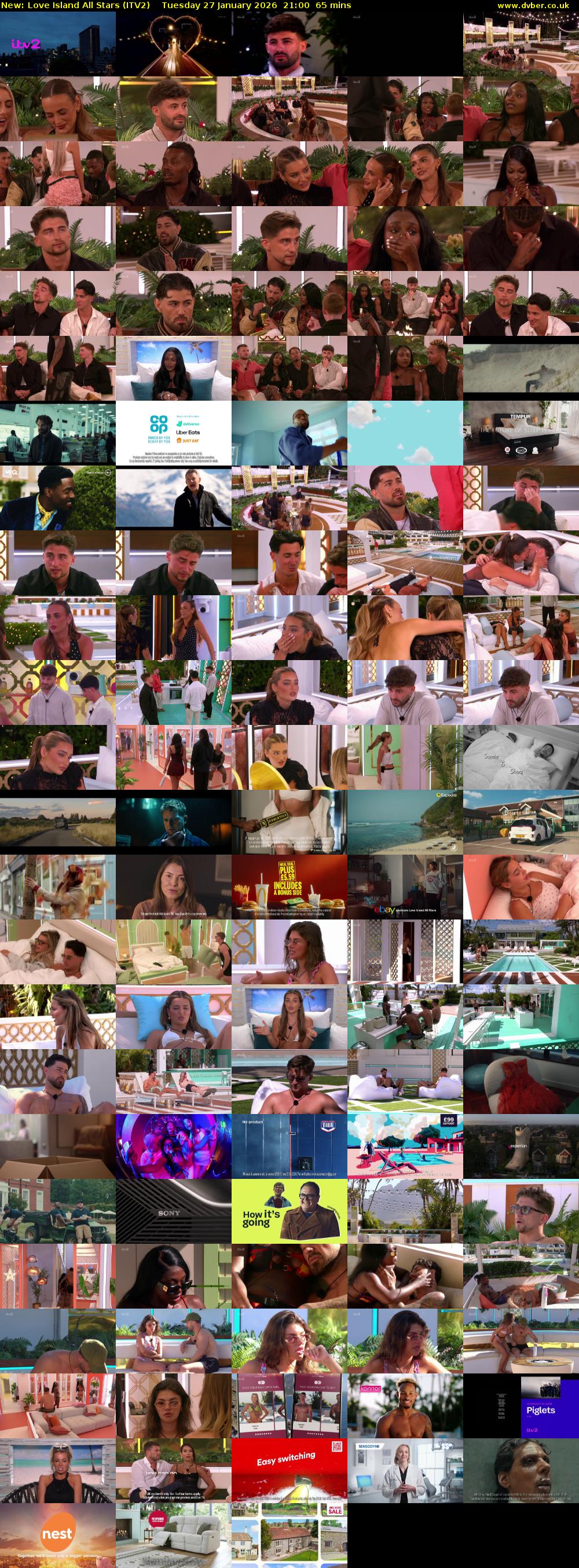 Love Island All Stars (ITV2) Tuesday 27 January 2026 21:00 - 22:05