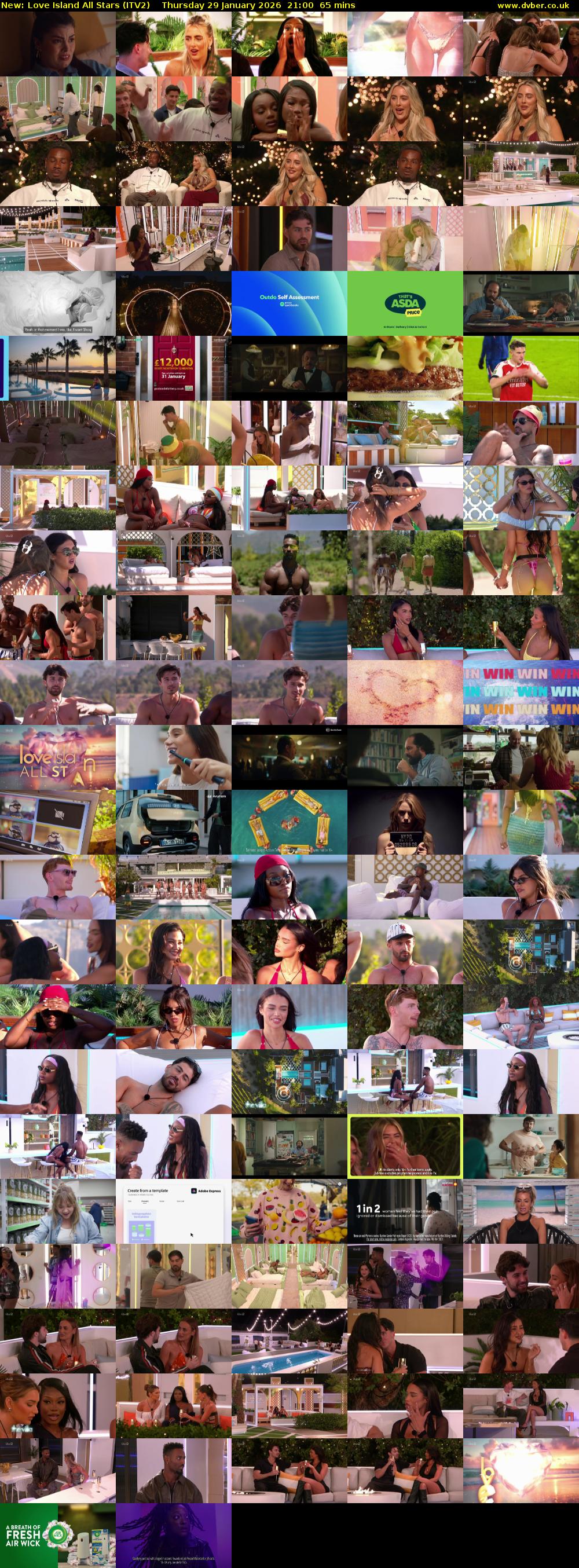 Love Island All Stars (ITV2) Thursday 29 January 2026 21:00 - 22:05
