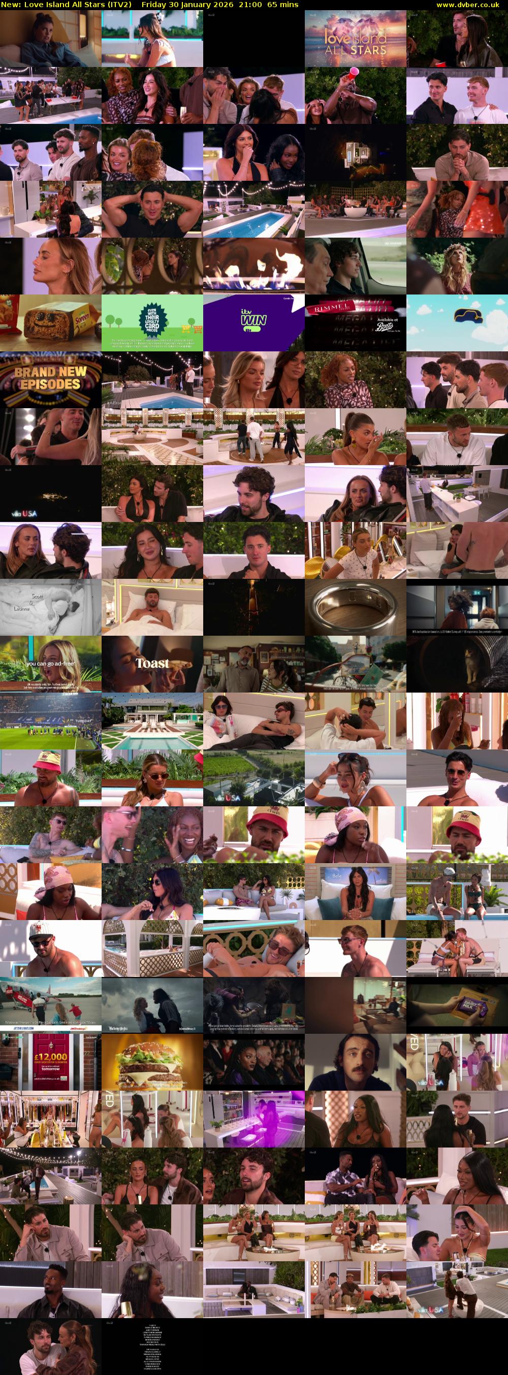 Love Island All Stars (ITV2) Friday 30 January 2026 21:00 - 22:05