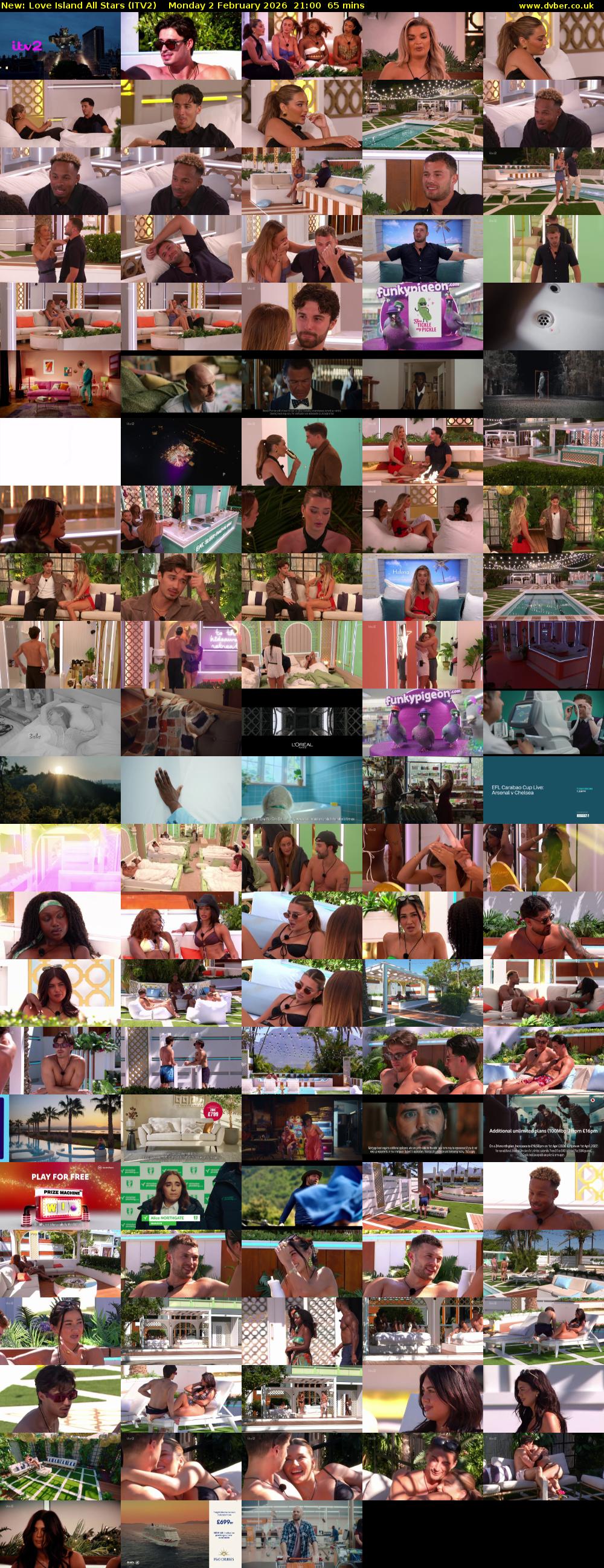 Love Island All Stars (ITV2) Monday 2 February 2026 21:00 - 22:05