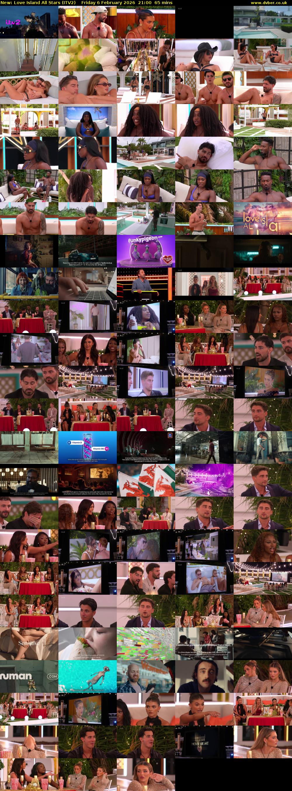 Love Island All Stars (ITV2) Friday 6 February 2026 21:00 - 22:05