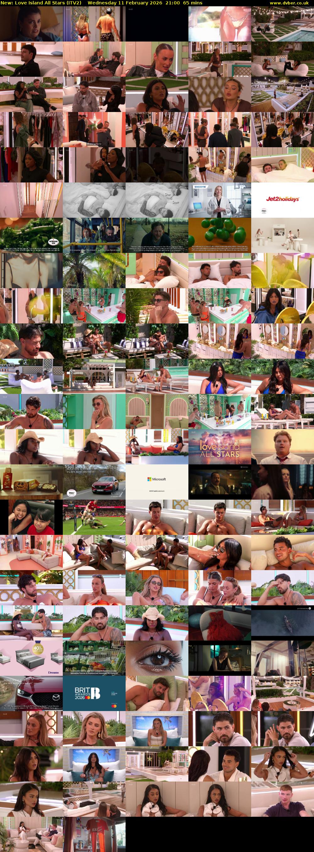 Love Island All Stars (ITV2) Wednesday 11 February 2026 21:00 - 22:05
