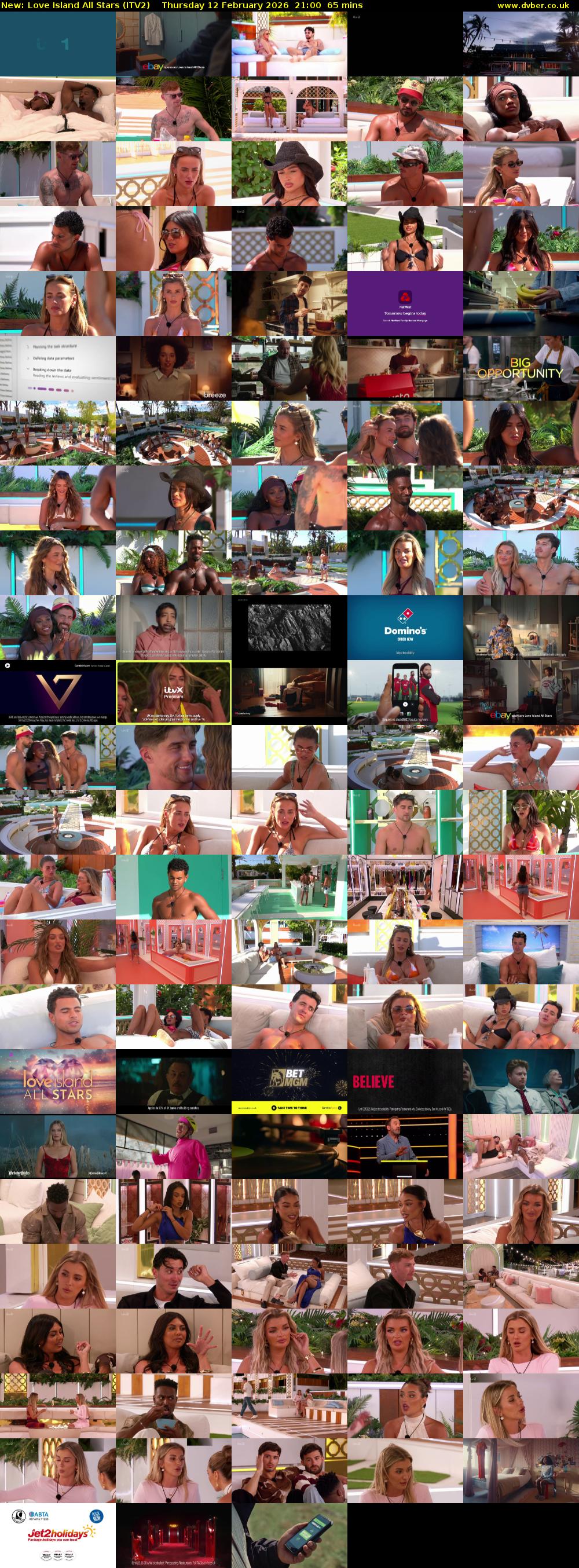 Love Island All Stars (ITV2) Thursday 12 February 2026 21:00 - 22:05