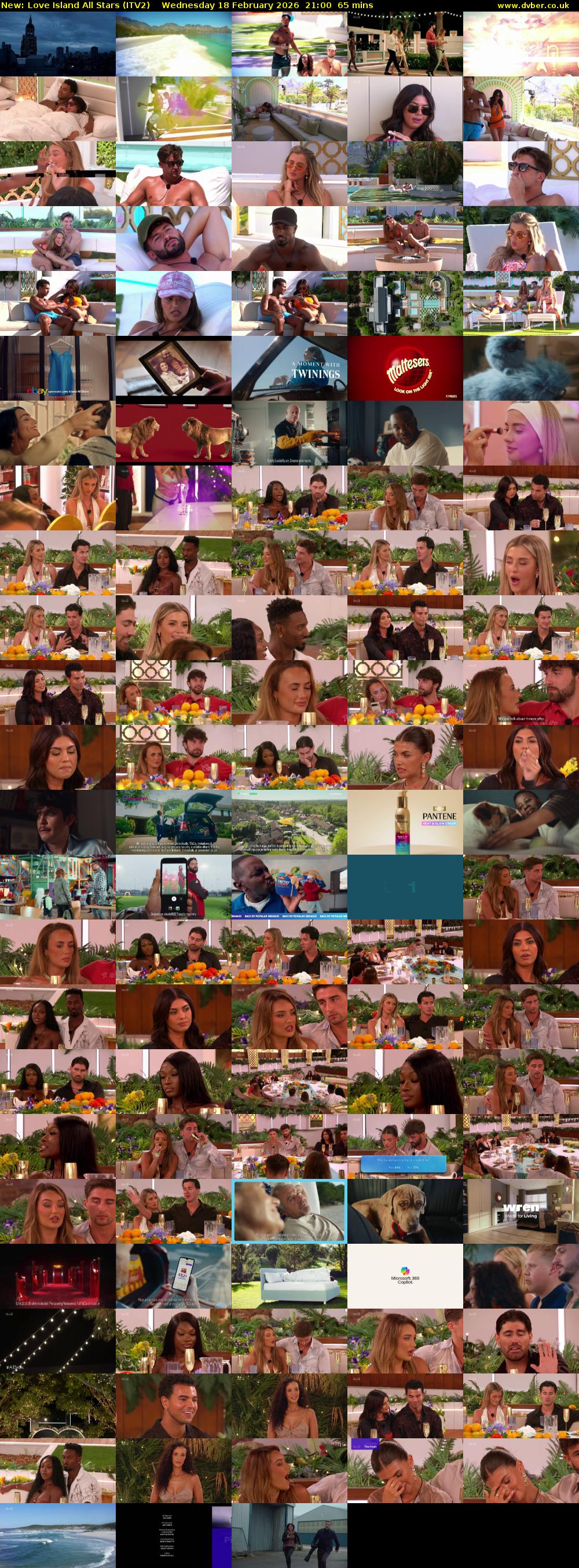 Love Island All Stars (ITV2) Wednesday 18 February 2026 21:00 - 22:05
