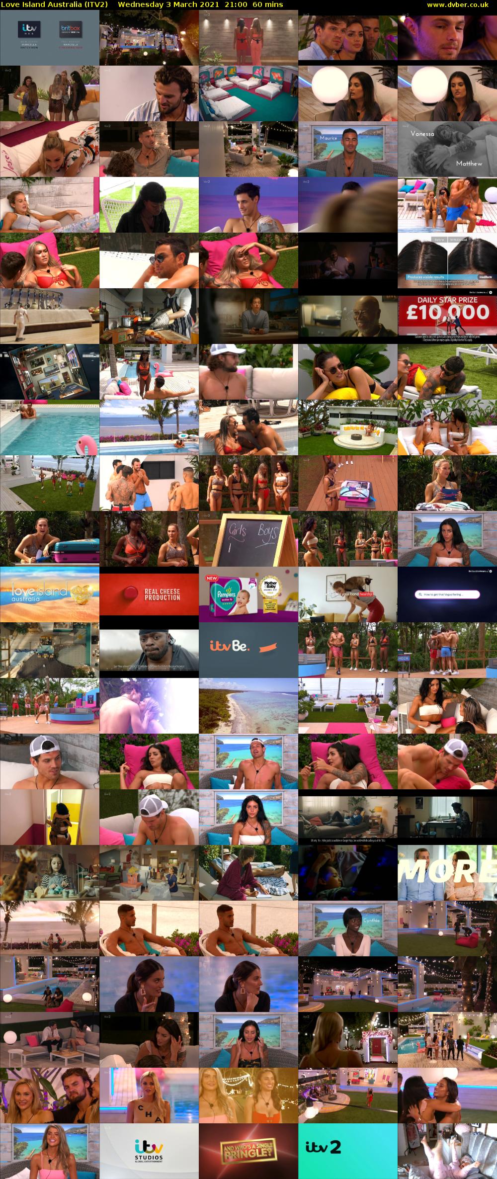 Love Island Australia (ITV2) Wednesday 3 March 2021 21:00 - 22:00