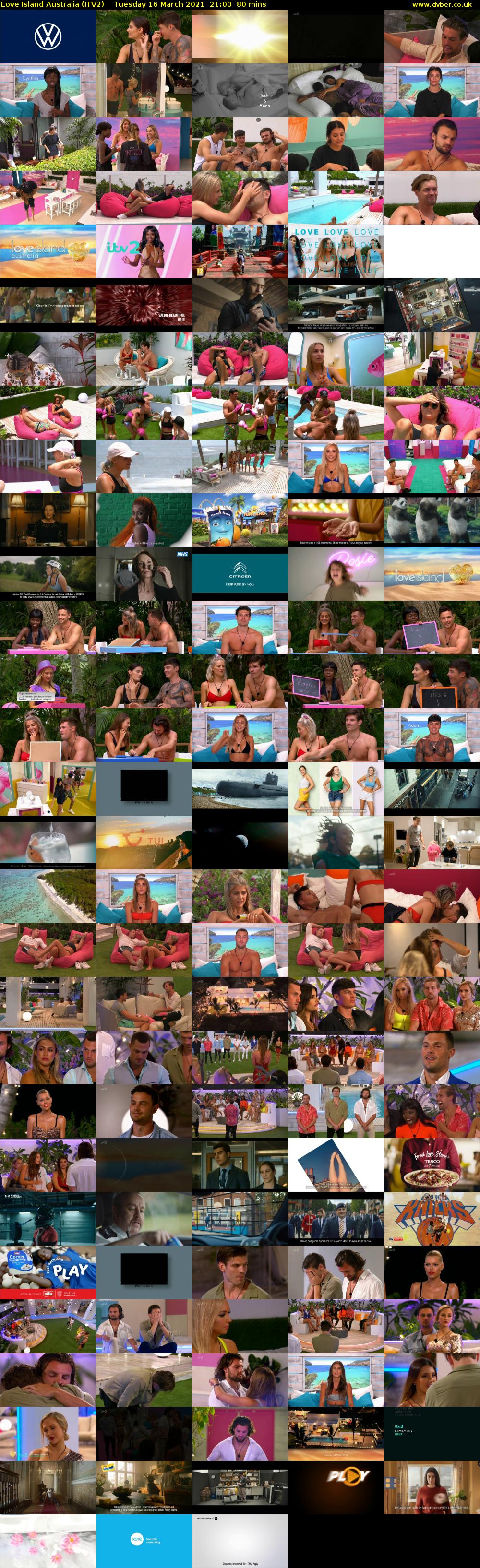 Love Island Australia (ITV2) Tuesday 16 March 2021 21:00 - 22:20