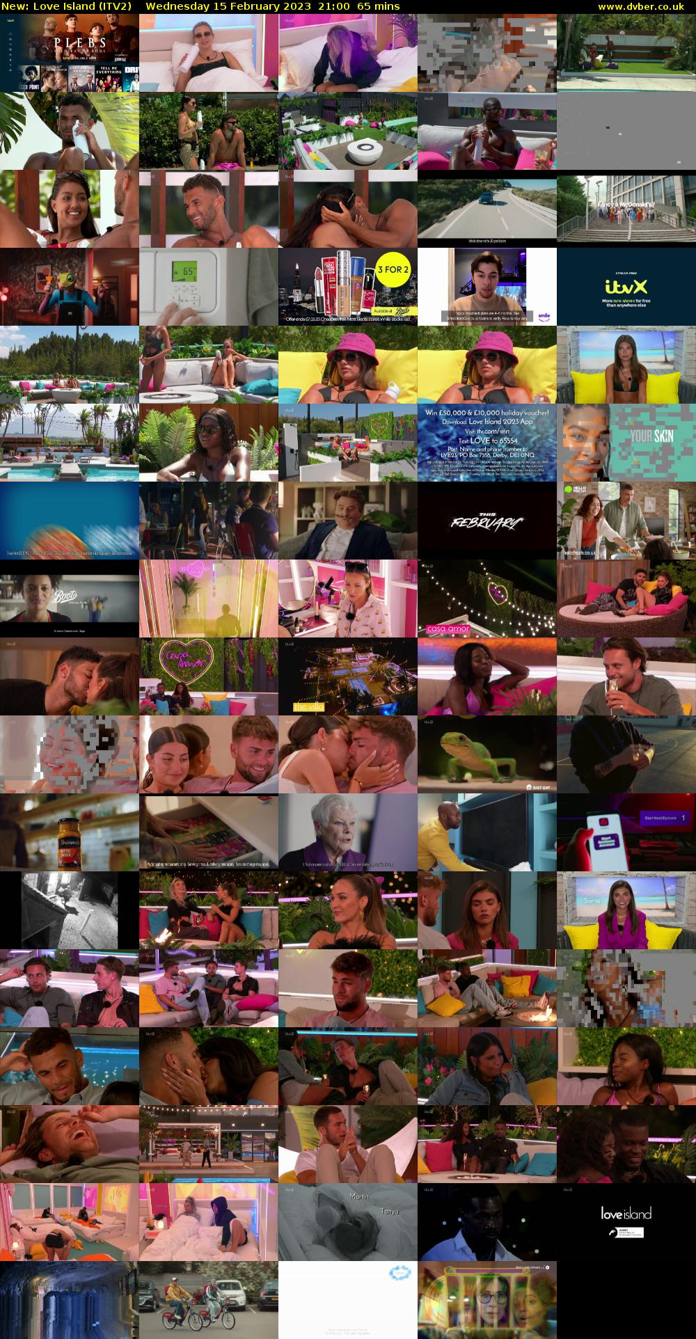 Love Island (ITV2) Wednesday 15 February 2023 21:00 - 22:05