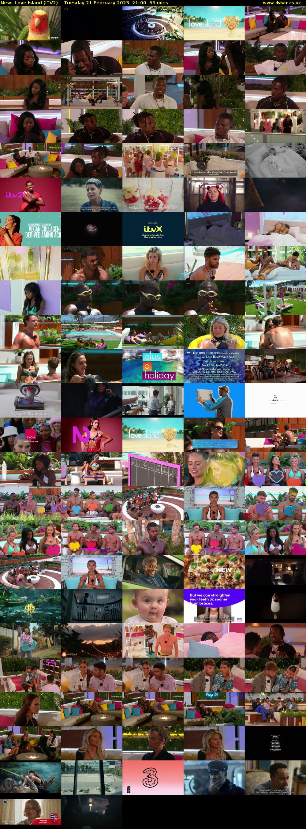 Love Island (ITV2) Tuesday 21 February 2023 21:00 - 22:05