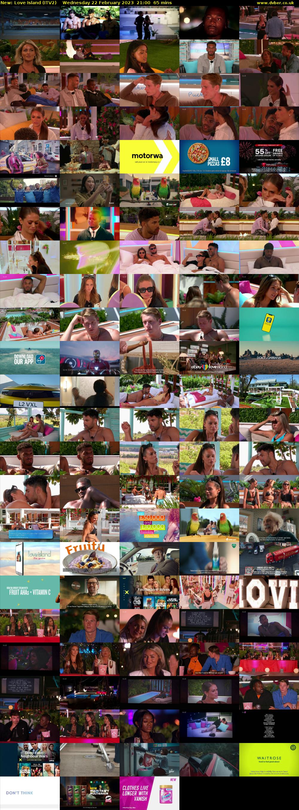 Love Island (ITV2) Wednesday 22 February 2023 21:00 - 22:05