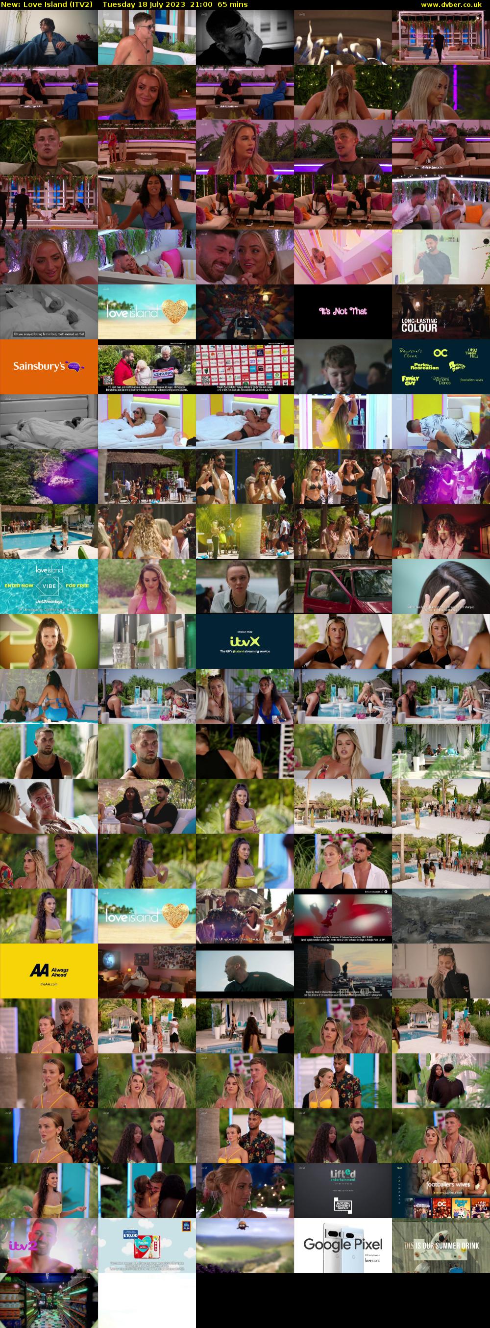 Love Island (ITV2) Tuesday 18 July 2023 21:00 - 22:05