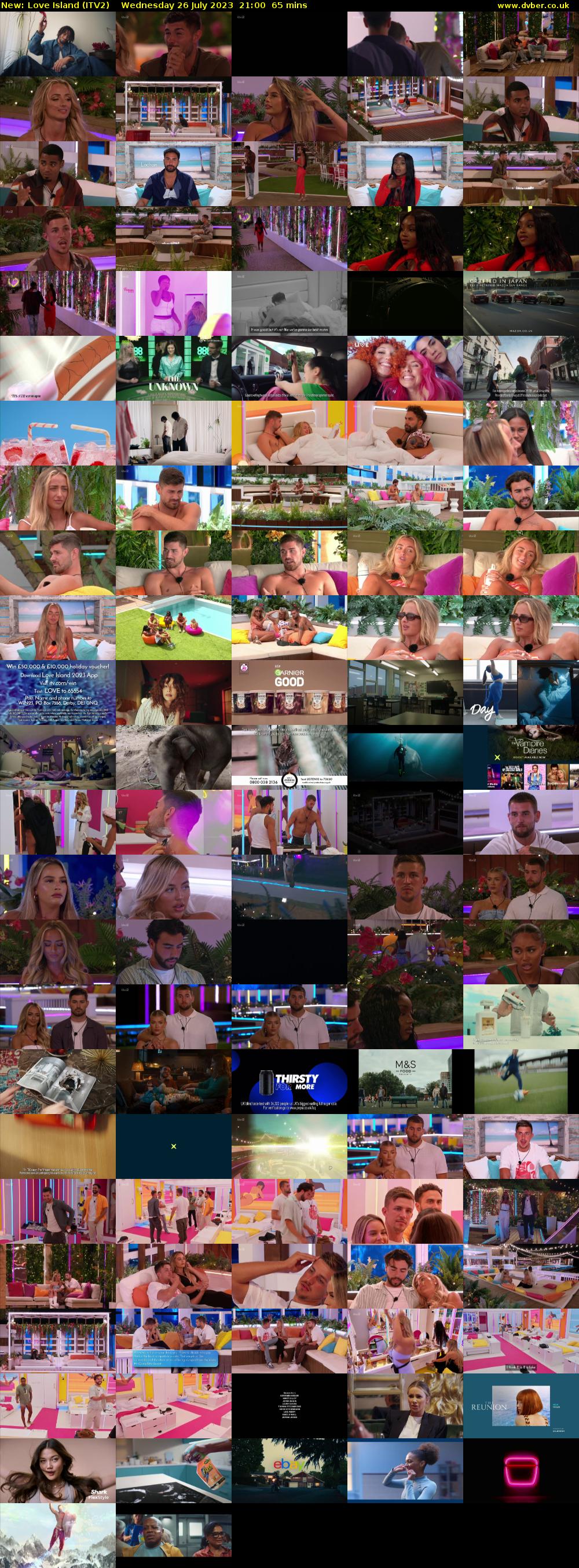 Love Island (ITV2) Wednesday 26 July 2023 21:00 - 22:05