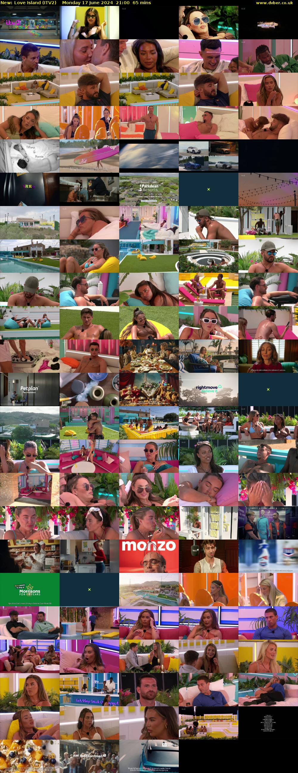 Love Island (ITV2) Monday 17 June 2024 21:00 - 22:05