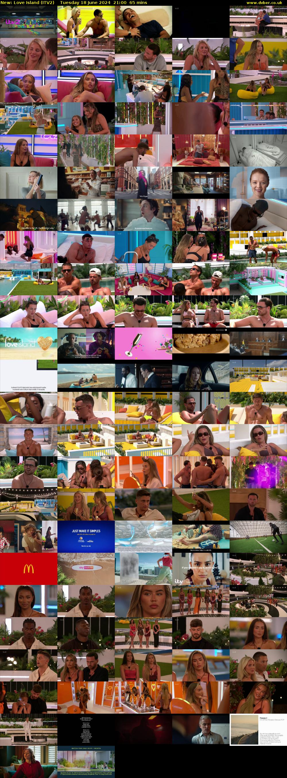 Love Island (ITV2) Tuesday 18 June 2024 21:00 - 22:05