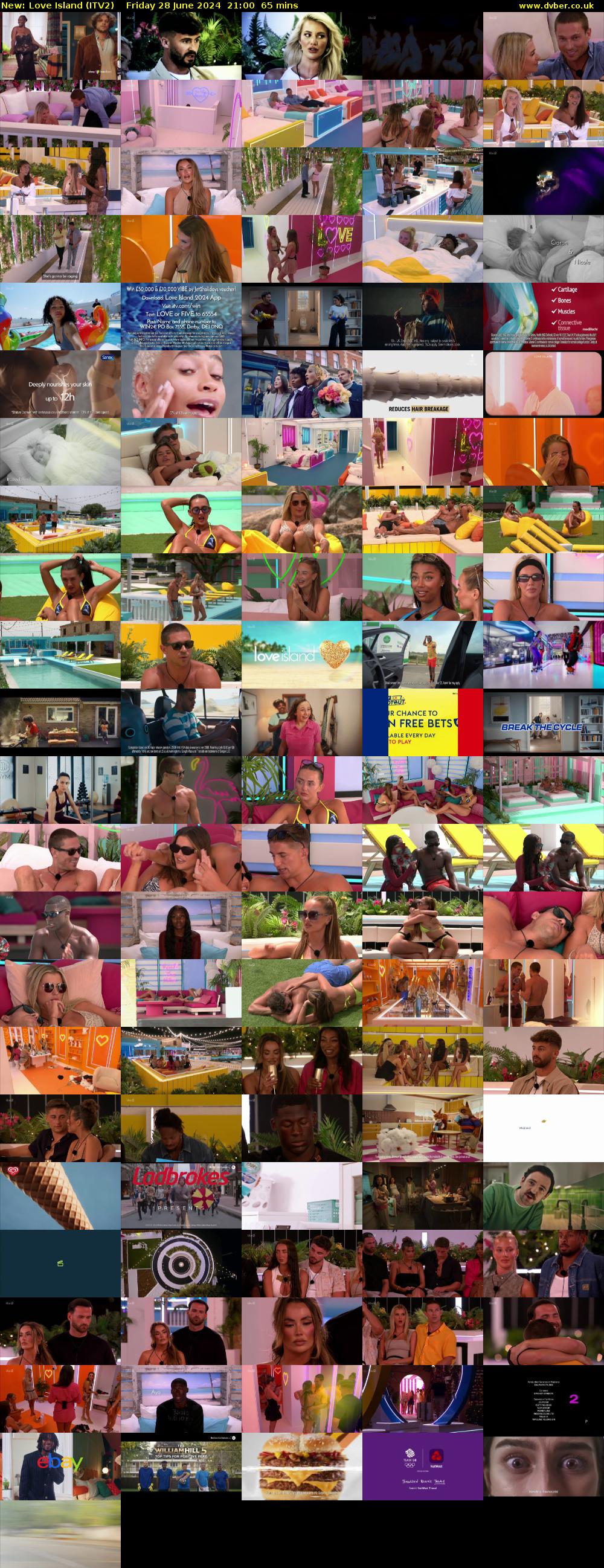 Love Island (ITV2) Friday 28 June 2024 21:00 - 22:05