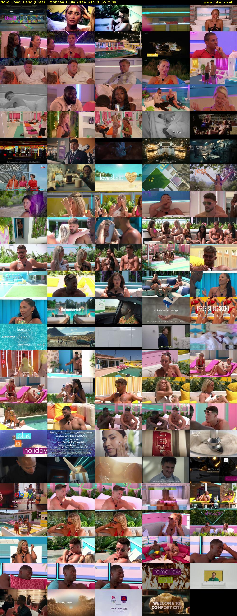 Love Island (ITV2) Monday 1 July 2024 21:00 - 22:05