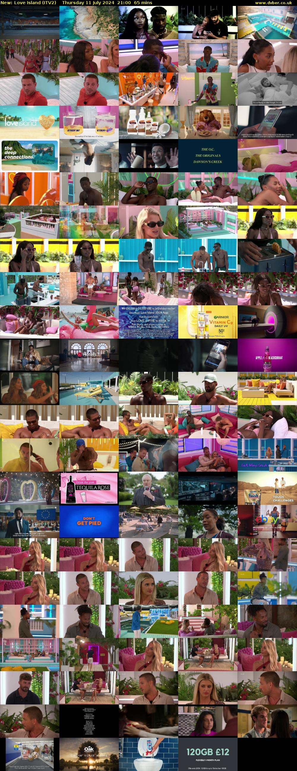 Love Island (ITV2) Thursday 11 July 2024 21:00 - 22:05