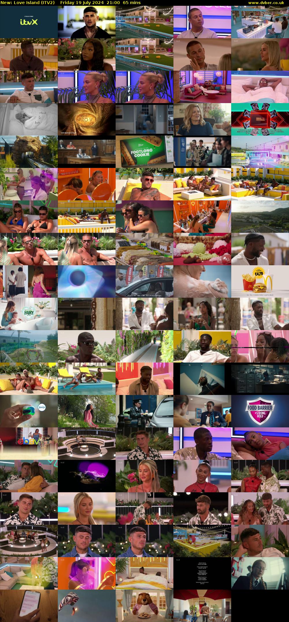 Love Island (ITV2) Friday 19 July 2024 21:00 - 22:05