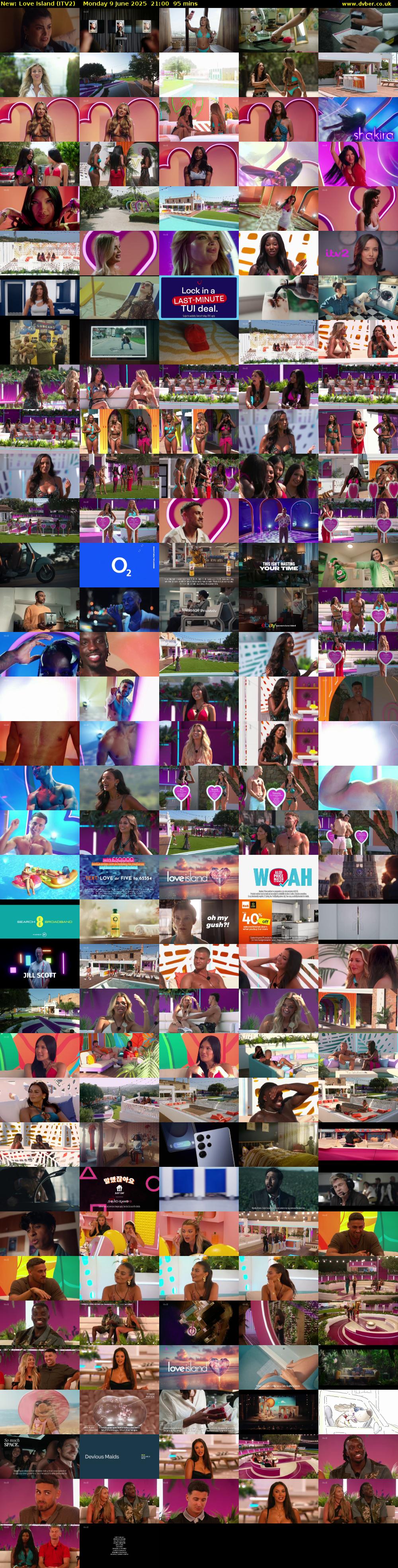Love Island (ITV2) Monday 9 June 2025 21:00 - 22:35
