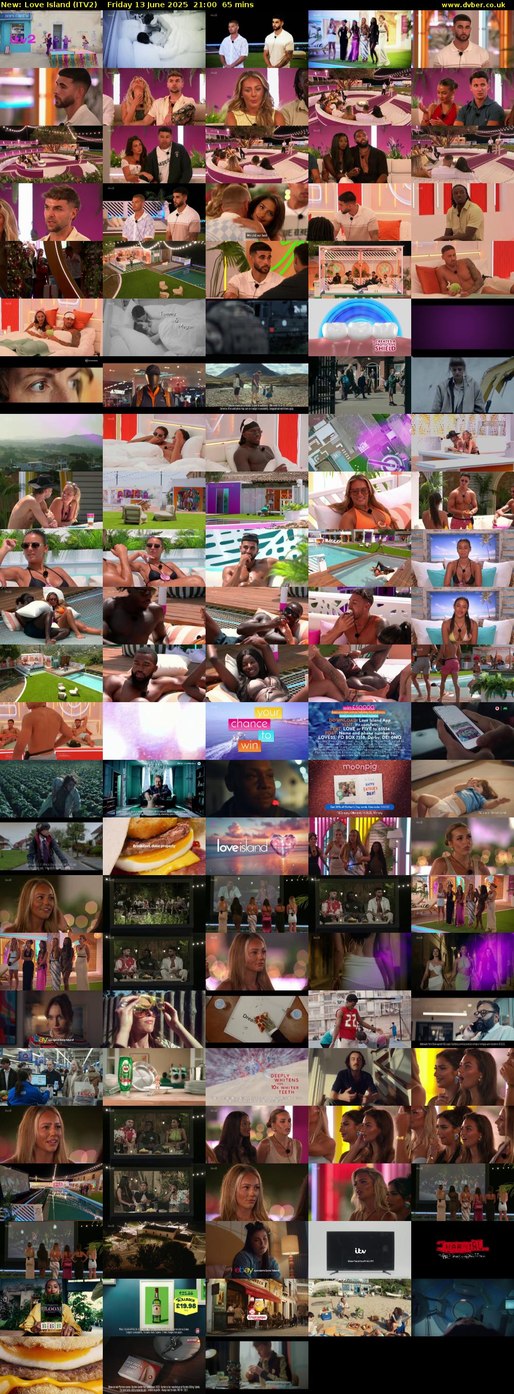 Love Island (ITV2) Friday 13 June 2025 21:00 - 22:05