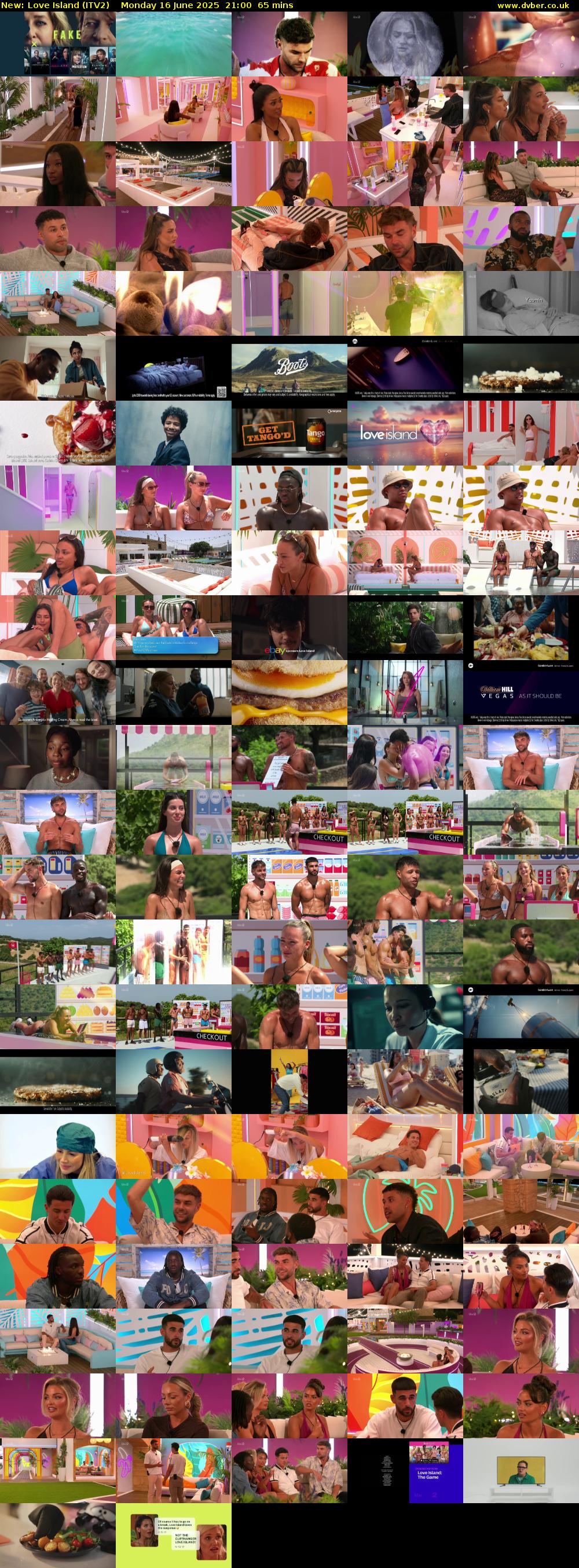 Love Island (ITV2) Monday 16 June 2025 21:00 - 22:05