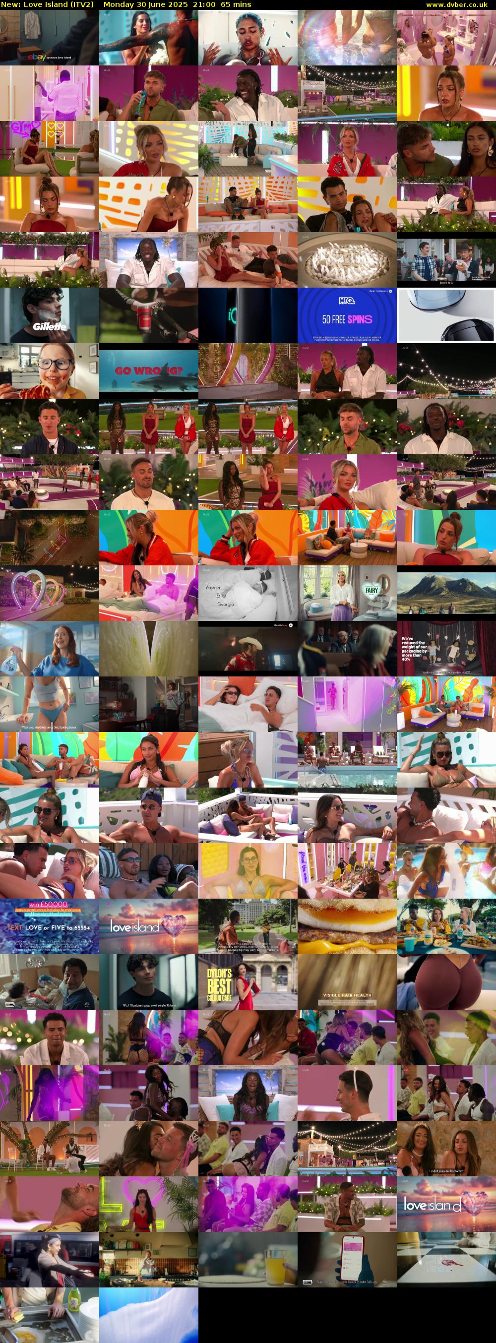 Love Island (ITV2) Monday 30 June 2025 21:00 - 22:05