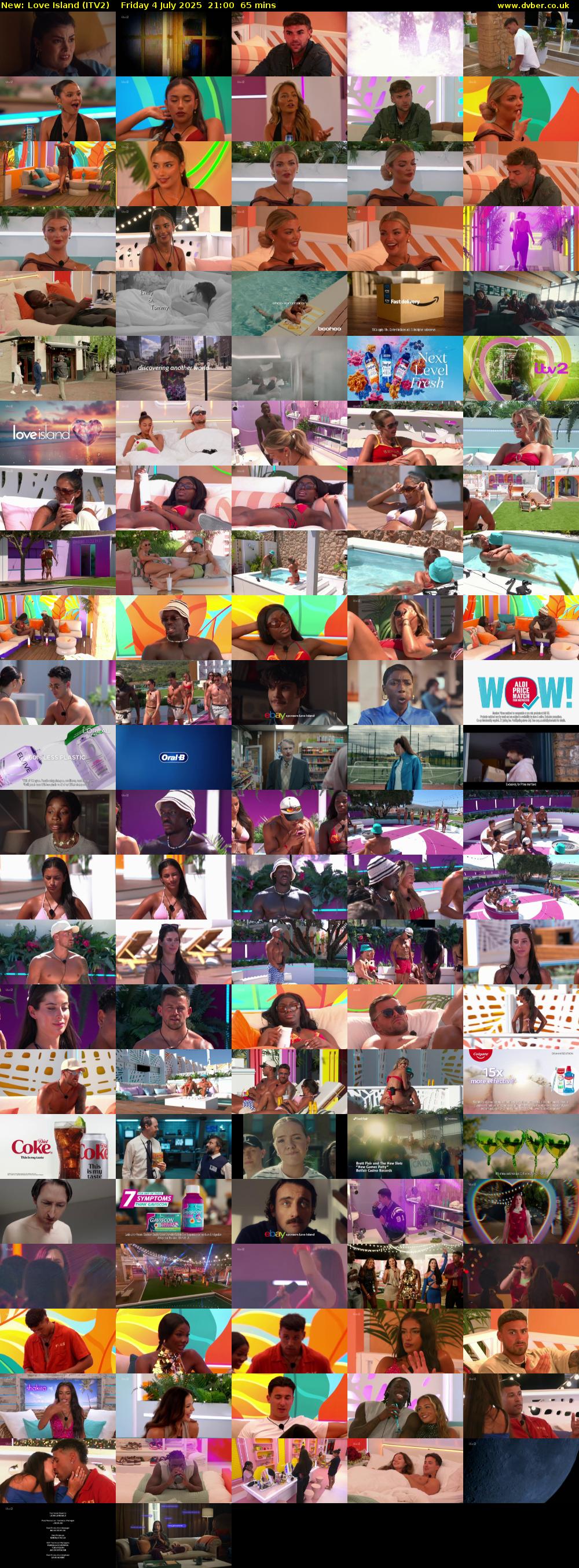 Love Island (ITV2) Friday 4 July 2025 21:00 - 22:05