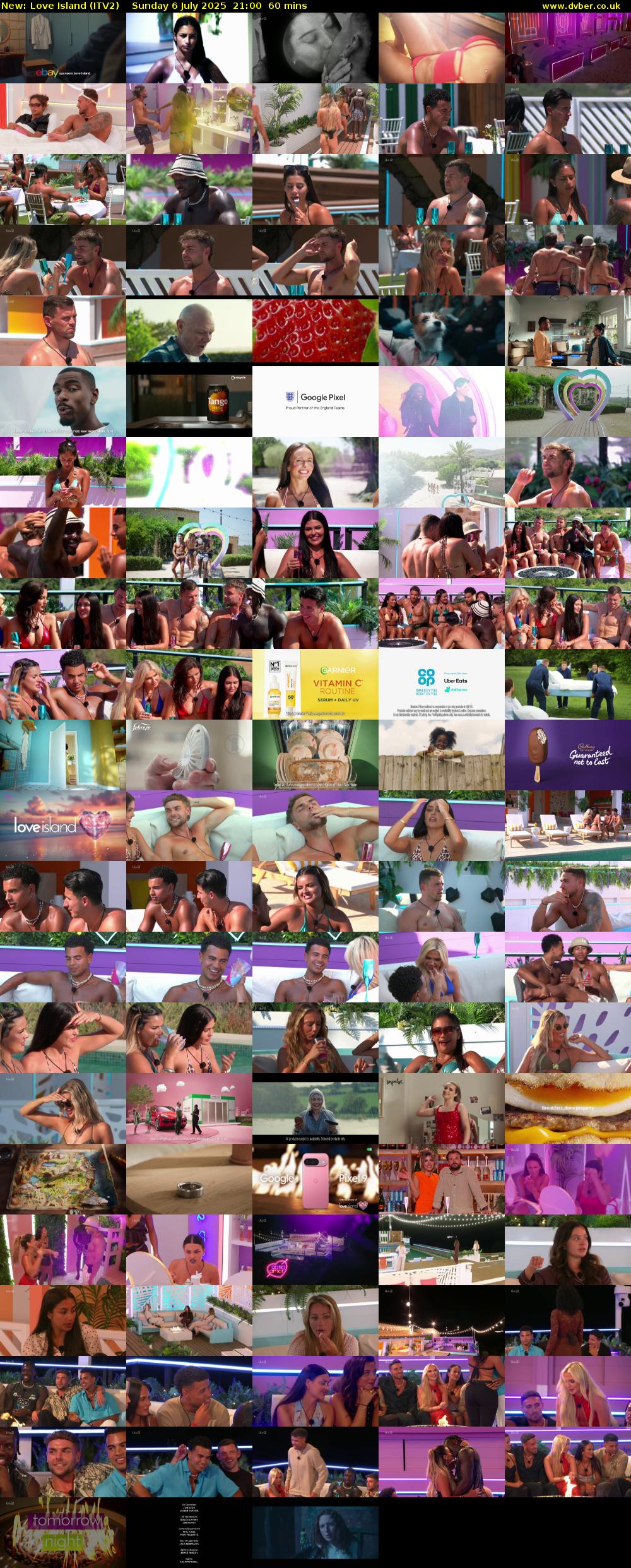 Love Island (ITV2) Sunday 6 July 2025 21:00 - 22:00