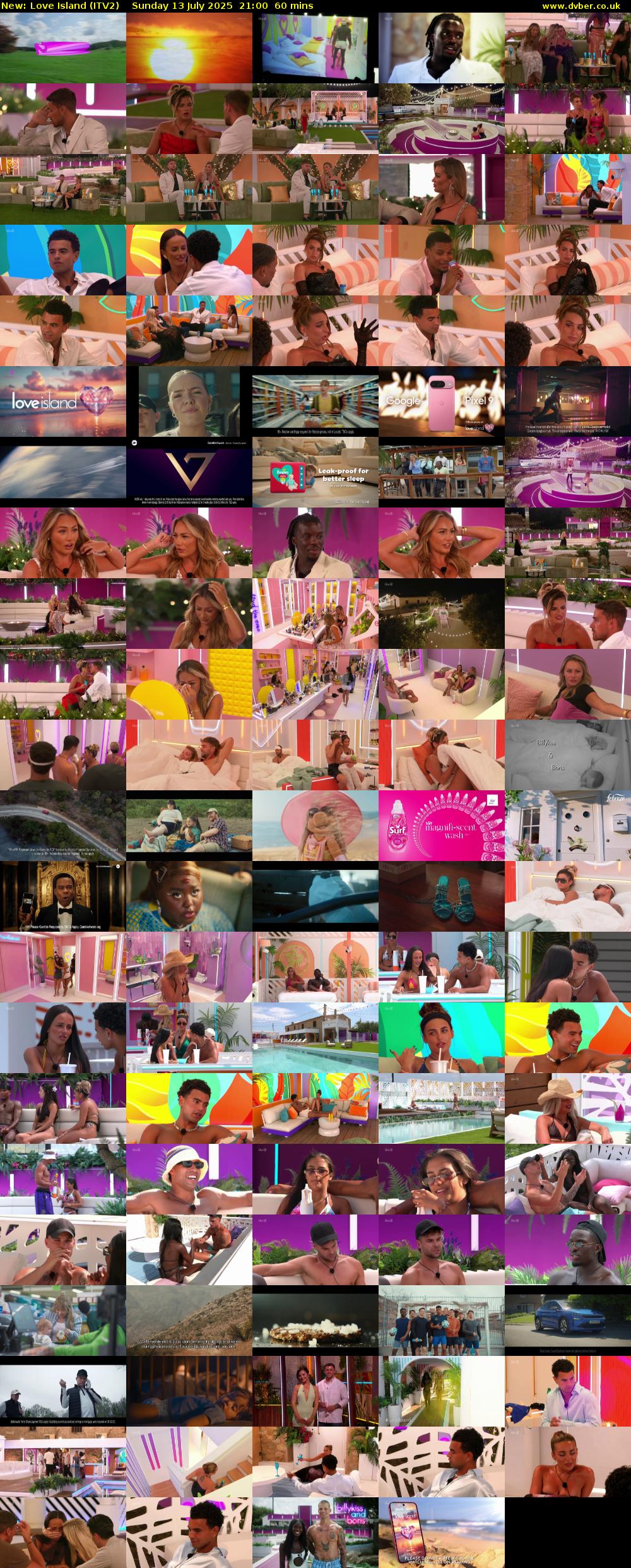 Love Island (ITV2) Sunday 13 July 2025 21:00 - 22:00