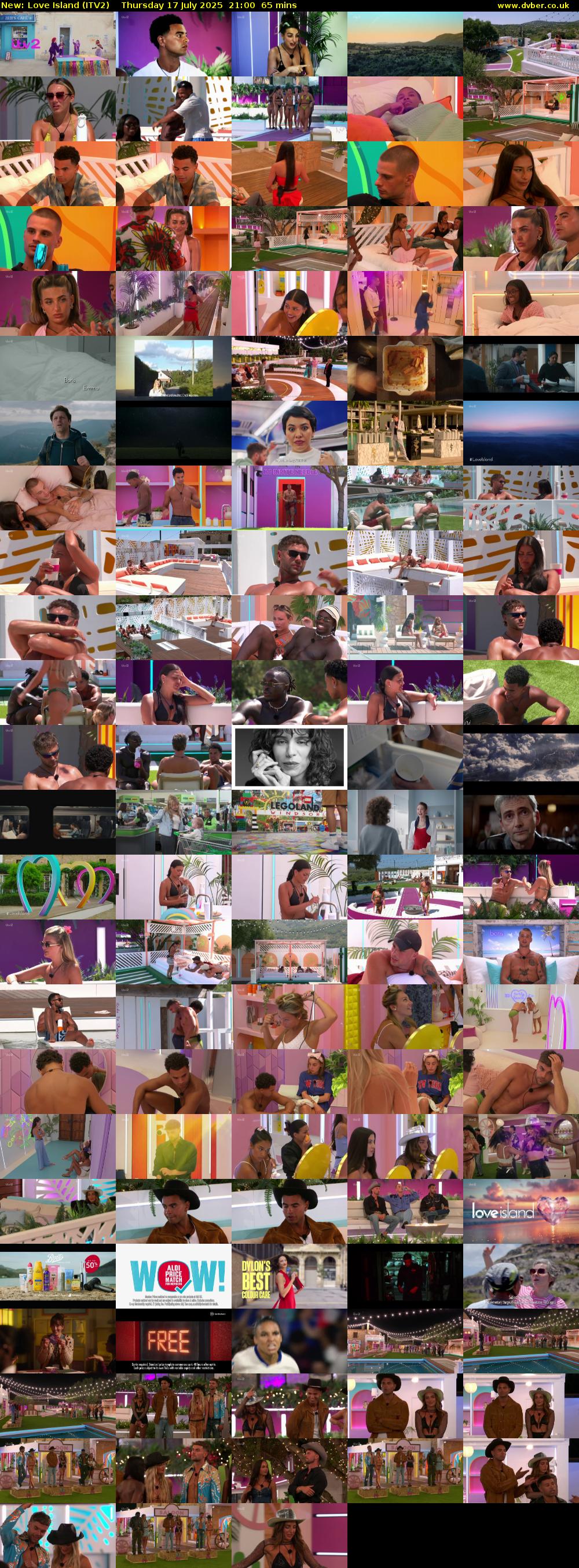 Love Island (ITV2) Thursday 17 July 2025 21:00 - 22:05